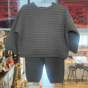 Quincy Mae sweater and pant set tracksuit 12-18months BNWT in charcoal